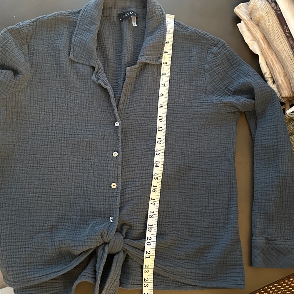 1.State Anthropologie Cotton Gauze Button-down - Picture 5 of 5